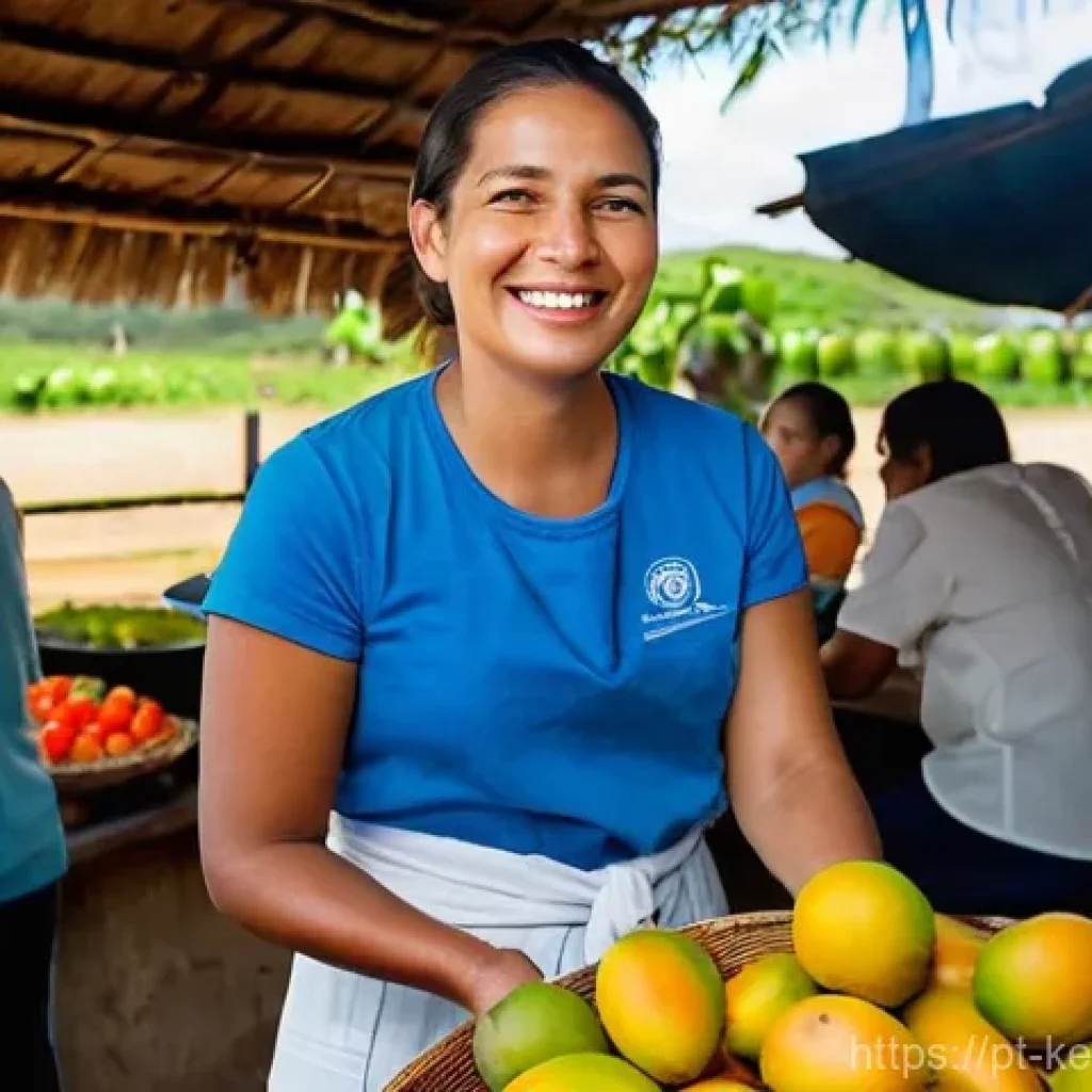 지속 가능한 학습 중심 여행을 위한 가이드 - **Vibrant Culinary Connection in Brazil:** A warm, inviting scene in an open-air kitchen or a bustli...