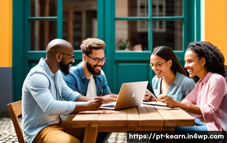 팀워크를 위한 학습 중심 여행 활동 - A diverse corporate team engaged in a creative brainstorming session outdoors at a vibrant urban cow...